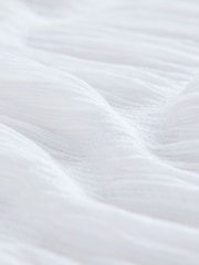 White Shirred Long Sleeve Crew Neck Top - Image 7 of 7