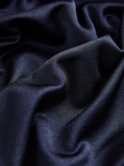 Navy Satin Jersey V-Neck Long Sleeve Top - Image 7 of 8