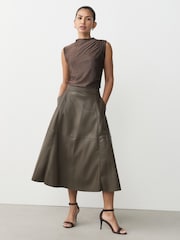 Rose Gold Drape High Neck Sleeveless Jacquard Top - Image 3 of 9