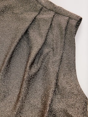 Rose Gold Drape High Neck Sleeveless Jacquard Top - Image 7 of 9