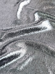 Silver Long Sleeve Twist Neck Metallic Lame Blouse - Image 2 of 4