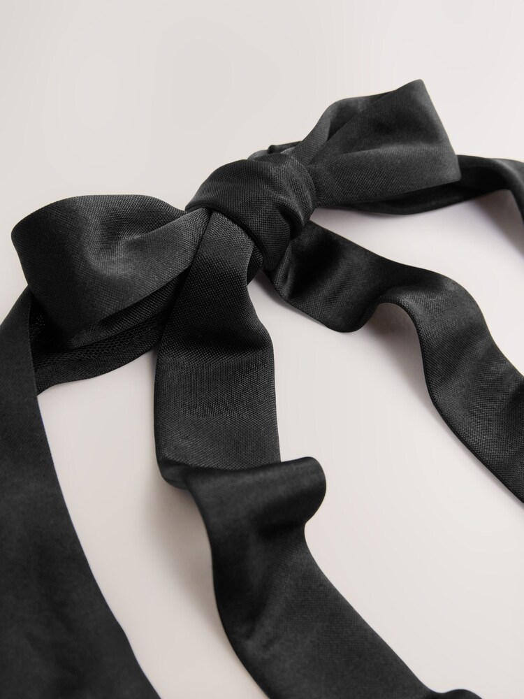 Black Satin Halter Neck Top - Image 8 of 8 Black Satin Halter Neck Top - Image 8 of 8
