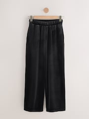Black Velvet Wide Leg Trousers - Image 1 of 3