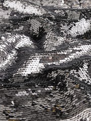 Silver/Black Stripe Sequin Boxy Crew Neck T-Shirt - Image 6 of 7