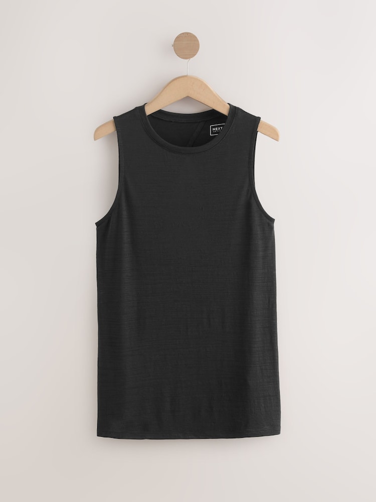 Black Active Lightweight Open Back Tank Vest - Image 1 of 3