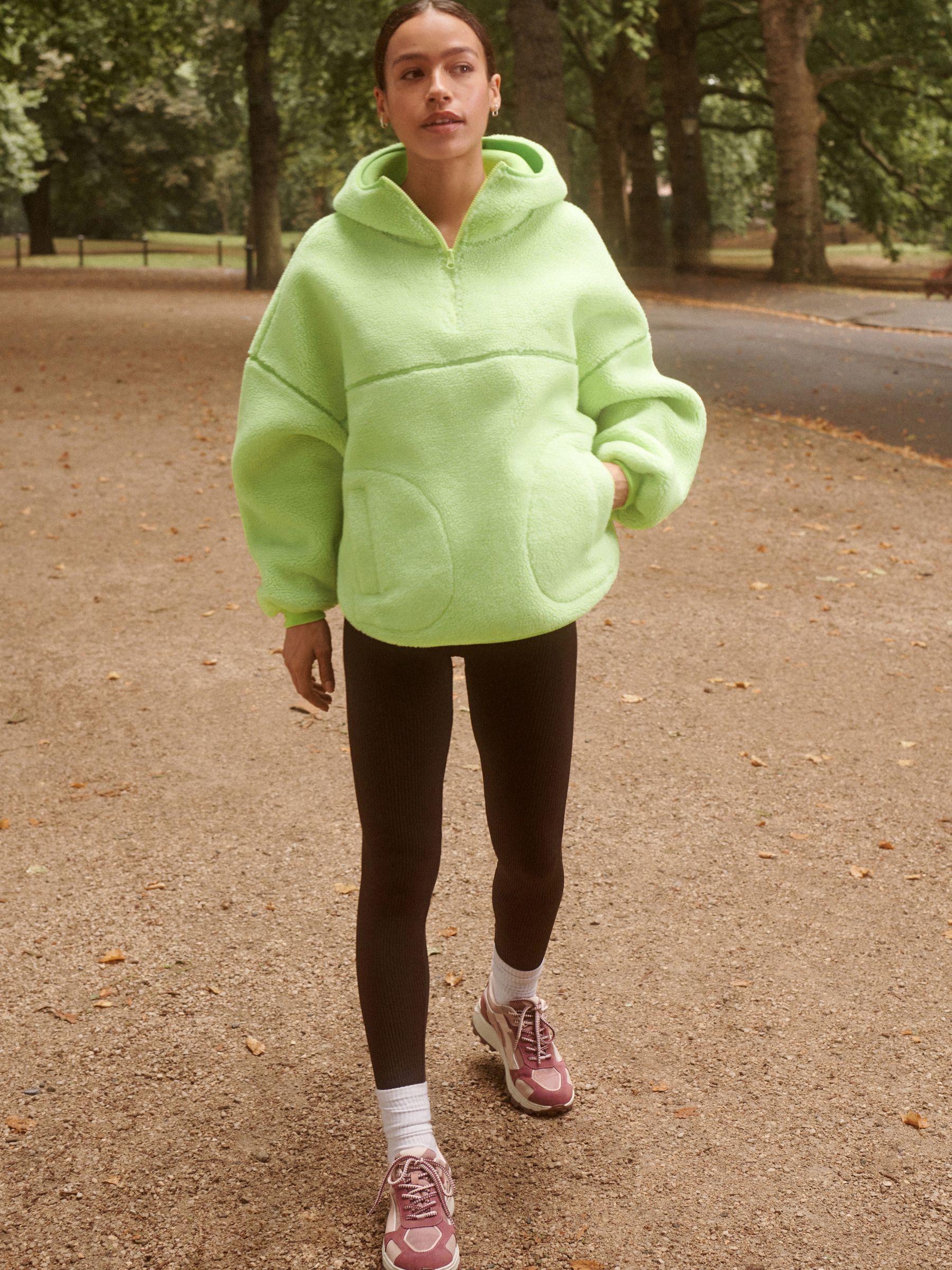 Buy Lime Green Active Borg Hooded Jacket from Next USA