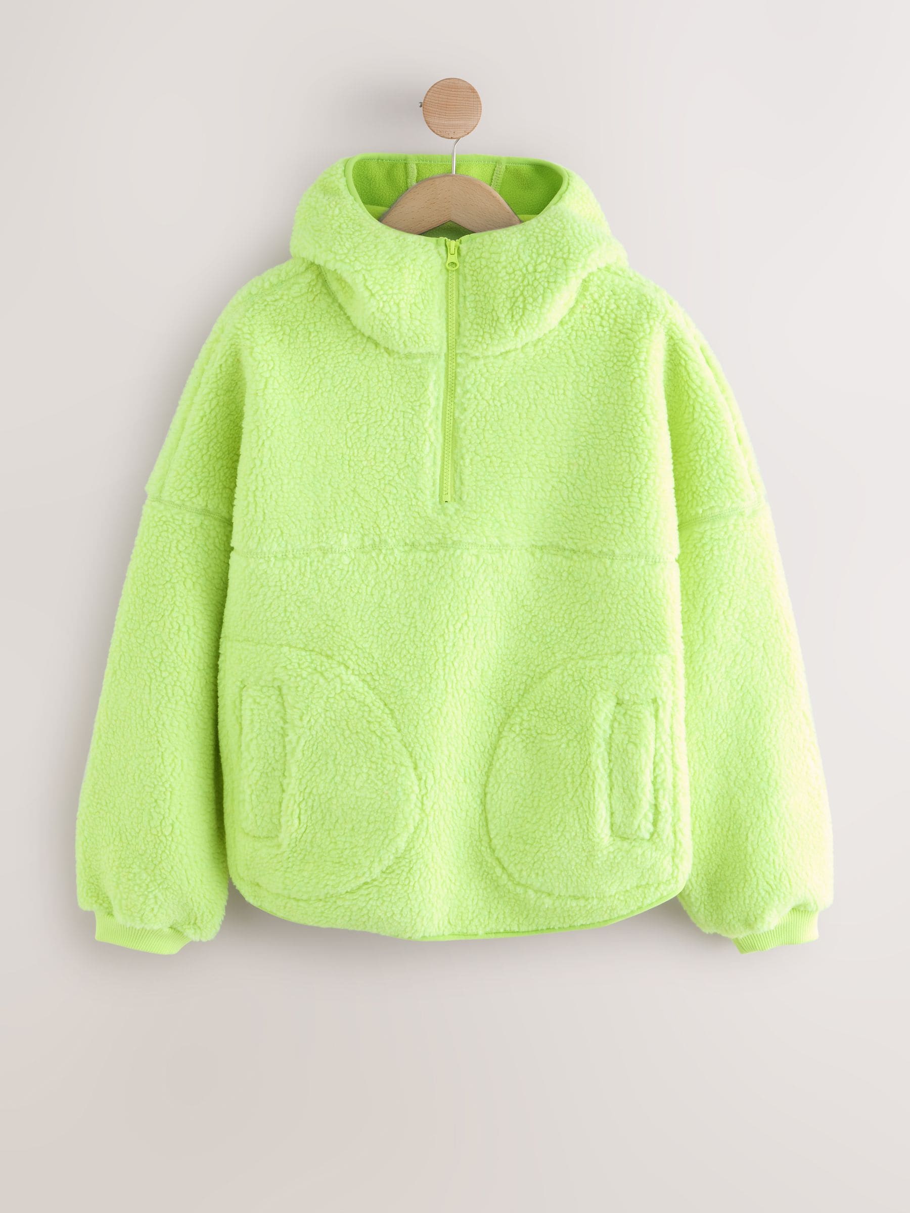 Buy Lime Green Active Borg Hooded Jacket from Next USA