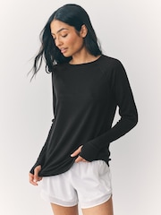 Black/Red Active Lightweight Long Sleeve Sports Tops 2 Pack - Image 2 of 12