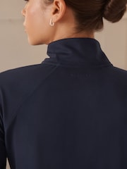 Navy Active Quarter Zip Running Top - Image 3 of 5