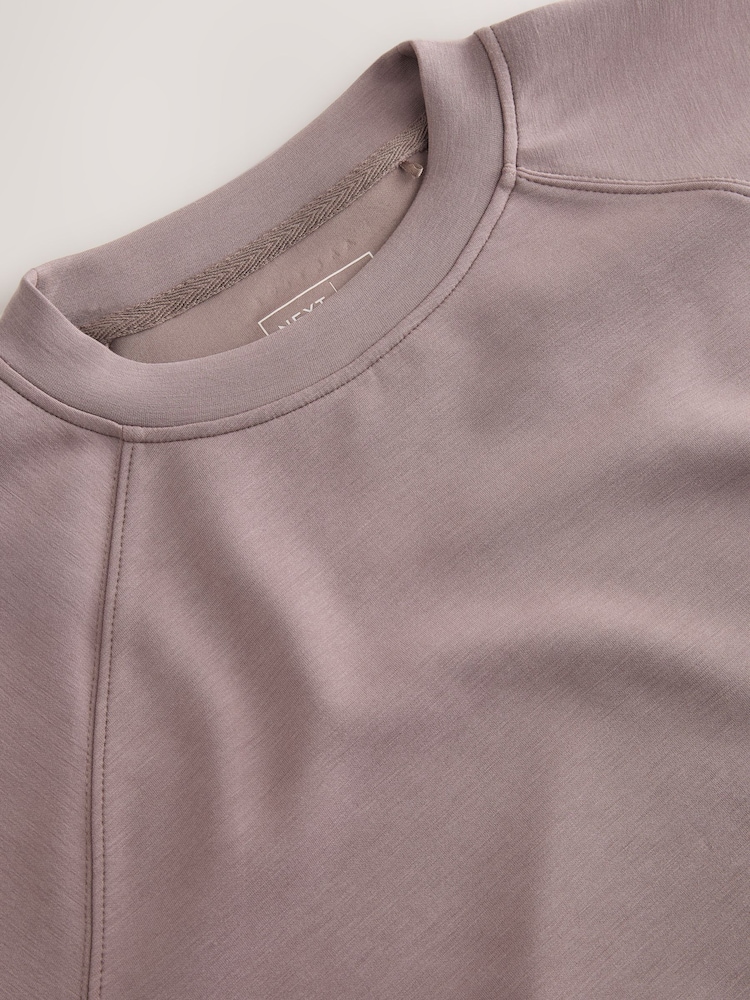 Mink Brown Active Modal Quarter Zip Sweatshirt - Image 4 of 4