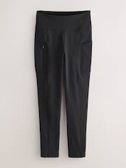 Negro - Fleece Lined Sports Leggings - Imagen 6 de 10