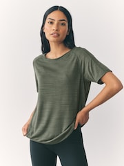 Črna/zelena - Active Crew Neck Lightweight Short Sleeve T-Shirts 2 Pack - Slika 4 iz 9