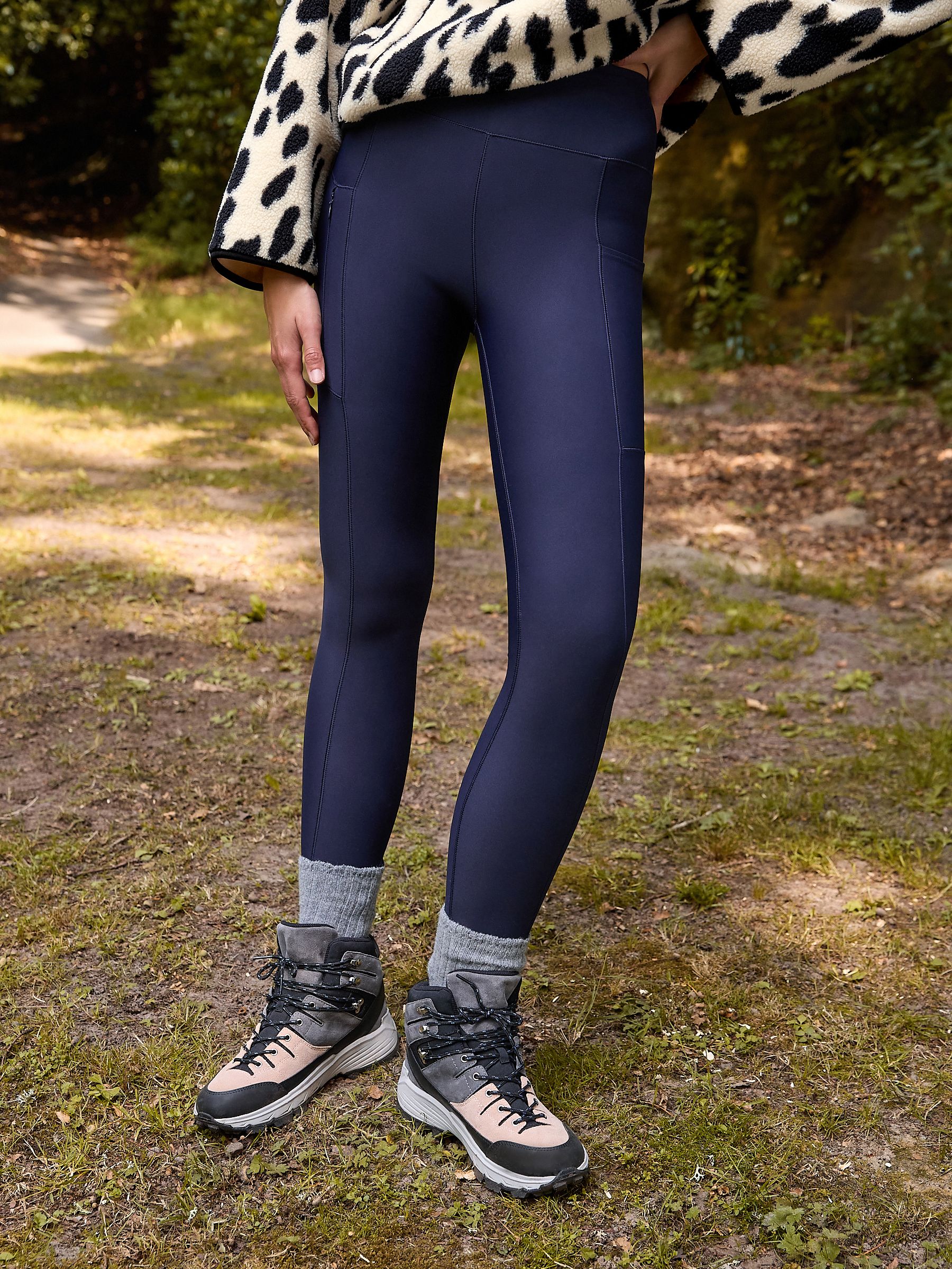Buy Navy Outdoor Fleece Lined Warm Handle Leggings from the Next