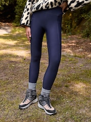 Navy Fleece Lined Sports Leggings - Image 3 of 9