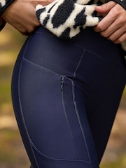 Navy Fleece Lined Sports Leggings - Image 6 of 9