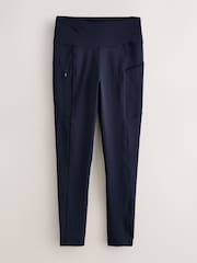 Navy Fleece Lined Sports Leggings - Image 7 of 9