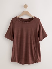Rust Brown Active Crew Neck Lightweight Short Sleeve T-Shirt - Image 1 of 3