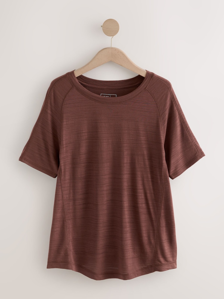 Rust Brown Active Crew Neck Lightweight Short Sleeve T-Shirt - Image 1 of 3