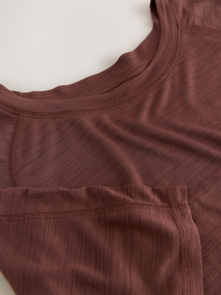 Rust Brown Active Crew Neck Lightweight Short Sleeve T-Shirt - Image 3 of 3 Rust Brown Active Crew Neck Lightweight Short Sleeve T-Shirt - Image 3 of 3