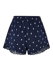 Pour Moi Blue Sofa Loves Lace Soft Jersey Shorts - Image 4 of 4