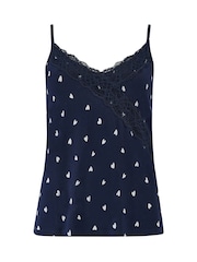 Pour Moi Blue Sofa Loves Lace Hidden Support Soft Jersey Cami - Image 3 of 4