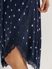 Pour Moi Blue Sofa Loves Lace Soft Jersey Hidden Support Wrap Midi Chemise - Image 2 of 4