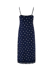 Pour Moi Blue Sofa Loves Lace Soft Jersey Hidden Support Wrap Midi Chemise - Image 4 of 4