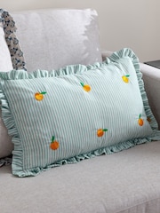Furn Orange Les Fruites Embroidered Ruffle Cushion - Image 1 of 5