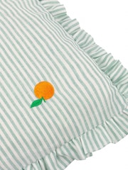 Furn Orange Les Fruites Embroidered Ruffle Cushion - Image 5 of 5