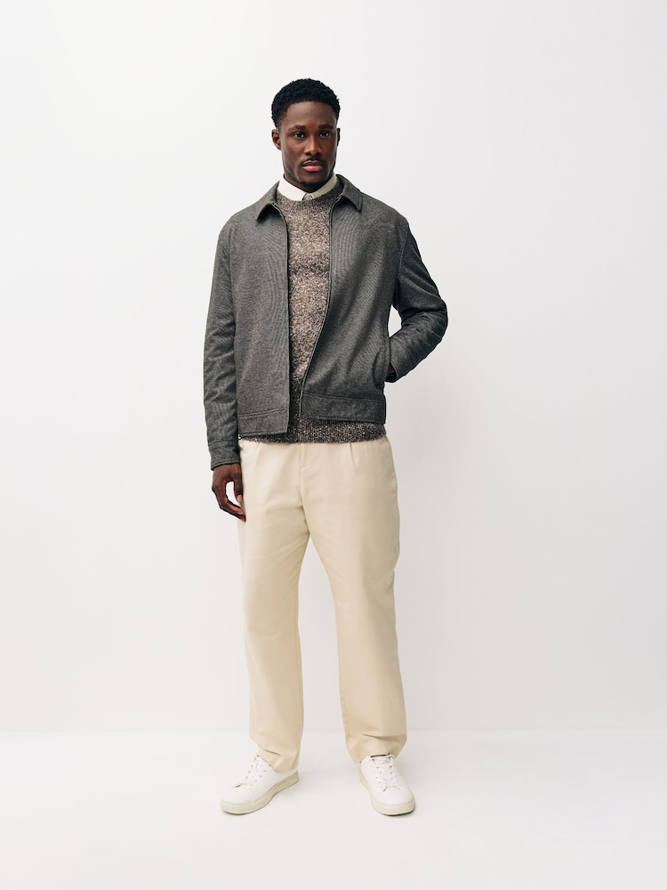 Neutral Regular Fit Neppy Crew Neck Jumper with Wool - Image 2 of 7 Neutral Regular Fit Neppy Crew Neck Jumper with Wool - Image 2 of 7