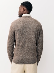 Neutral Regular Fit Neppy Crew Neck Jumper with Wool - Image 4 of 7