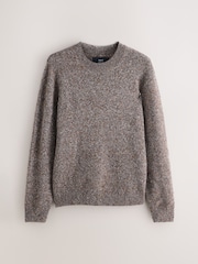 Neutral Regular Fit Neppy Crew Neck Jumper with Wool - Image 5 of 7