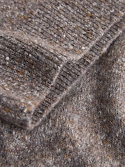 Neutral Regular Fit Neppy Crew Neck Jumper with Wool - Image 7 of 7