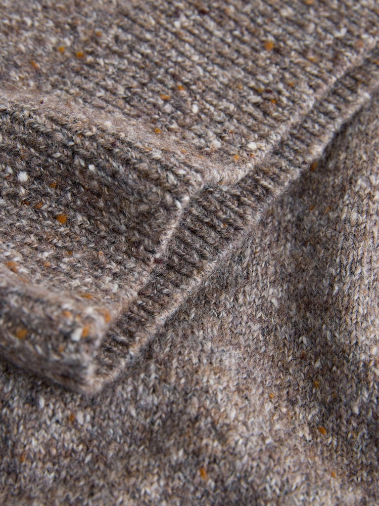 Neutral Regular Fit Neppy Crew Neck Jumper with Wool - Image 7 of 7 Neutral Regular Fit Neppy Crew Neck Jumper with Wool - Image 7 of 7