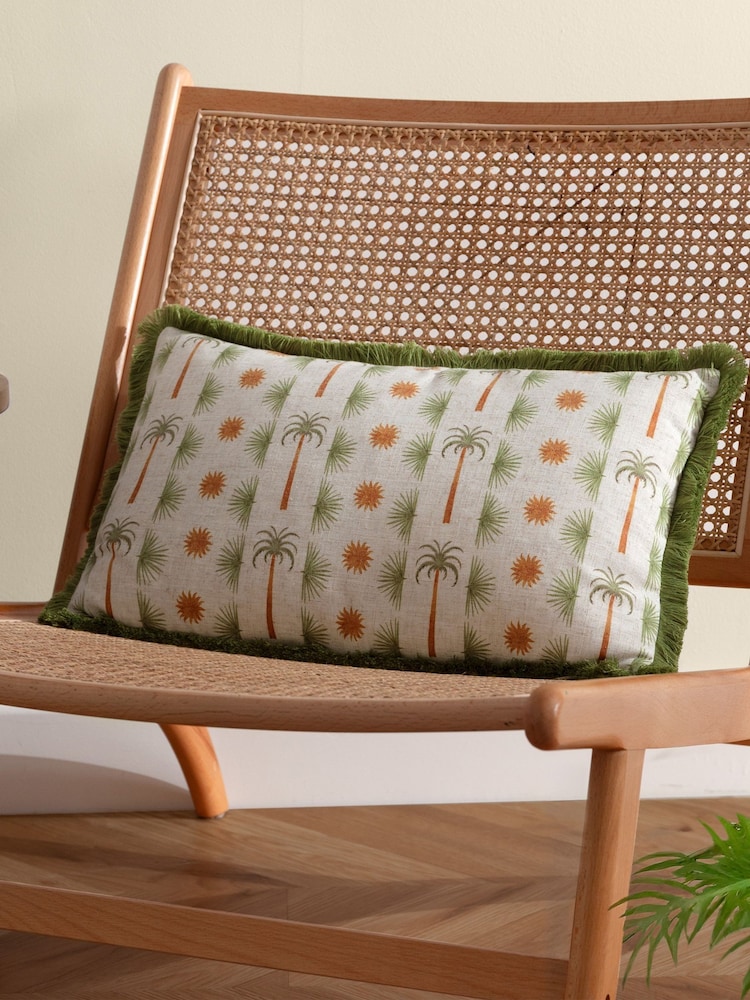 Furn Multicolour Tropicala Palm Printed Cushion - Image 1 of 6