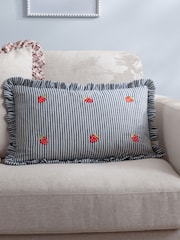 Furn Strawberries Les Fruites Embroidered Ruffle Cushion - Image 1 of 6