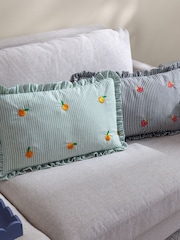 Furn Strawberries Les Fruites Embroidered Ruffle Cushion - Image 2 of 6