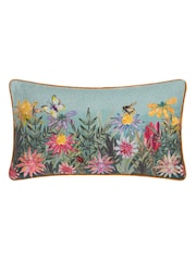 Wylder Nature Sky Blue Country Wilds Blossom Meadow Printed Cushion - Image 1 of 4