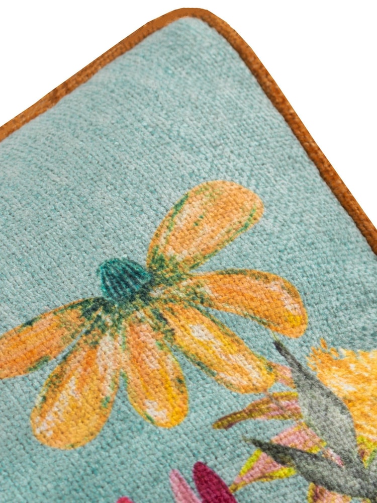 Wylder Nature Sky Blue Country Wilds Blossom Meadow Printed Cushion - Image 4 of 4