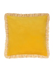 Wylder Yellow Solene Ruffle Matte Velvet Cushion - Image 1 of 3