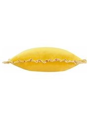 Wylder Yellow Solene Ruffle Matte Velvet Cushion - Image 2 of 3