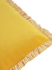 Wylder Yellow Solene Ruffle Matte Velvet Cushion - Image 3 of 3