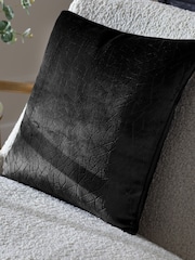 HÖEM Black Malans Piped Velvet Cushion - Image 1 of 6