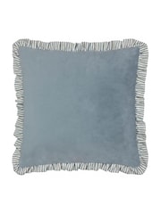 Wylder Blue Solene Ruffle Matte Velvet Cushion - Image 1 of 4