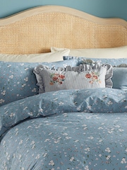 Wylder Blue Solene Ruffle Matte Velvet Cushion - Image 4 of 4
