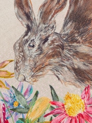 Wylder Nature Multicolour Country Wilds Blossom Hare Printed Cushion - Image 4 of 4
