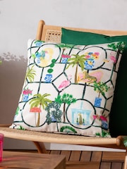 Furn Multicolour Palm Royale Club Printed Outdoor Cushion - Image 1 of 6