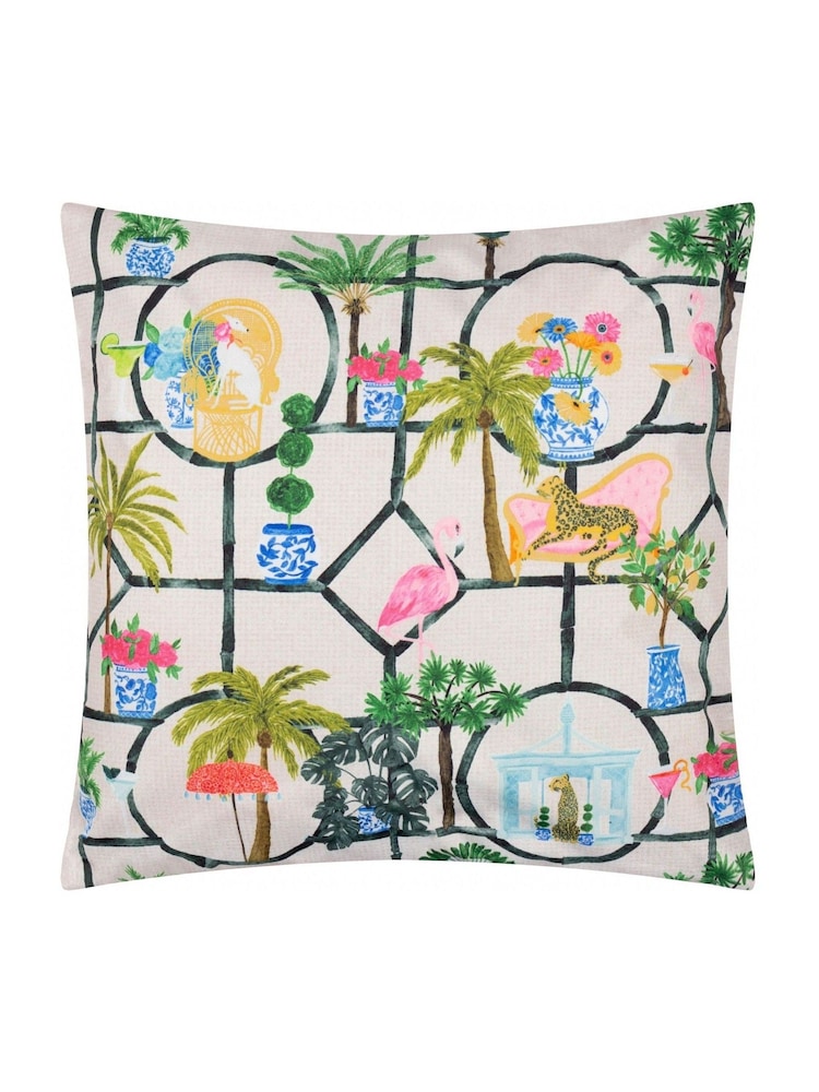 Furn Multicolour Palm Royale Club Printed Outdoor Cushion - Image 2 of 6
