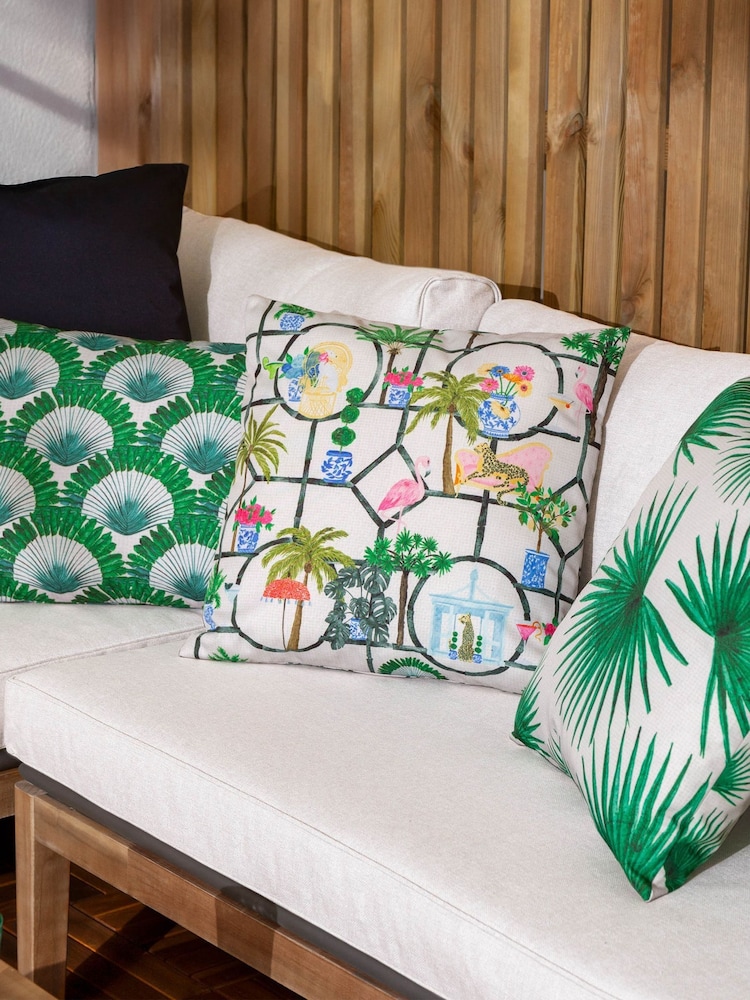 Furn Multicolour Palm Royale Club Printed Outdoor Cushion - Image 6 of 6