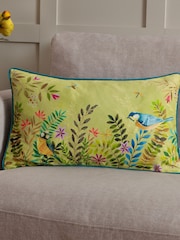 Evans Lichfield Spring Green Daisy Hill Meadow Tales Printed Cushion - Image 1 of 6